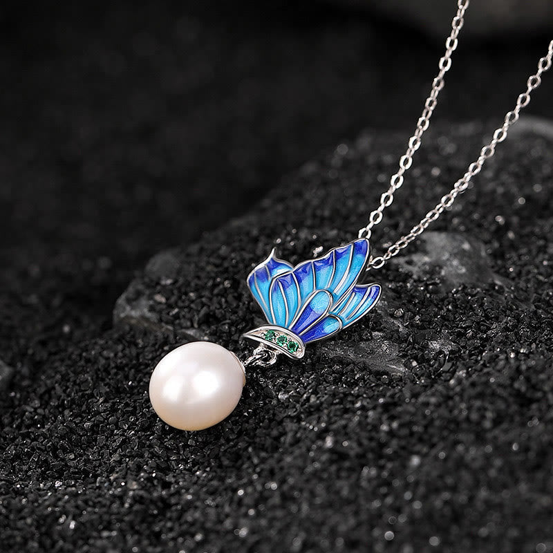 Nimara Ritual 925 Sterling Silver Pearl Butterfly Healing Necklace Pendant Earrings Ring