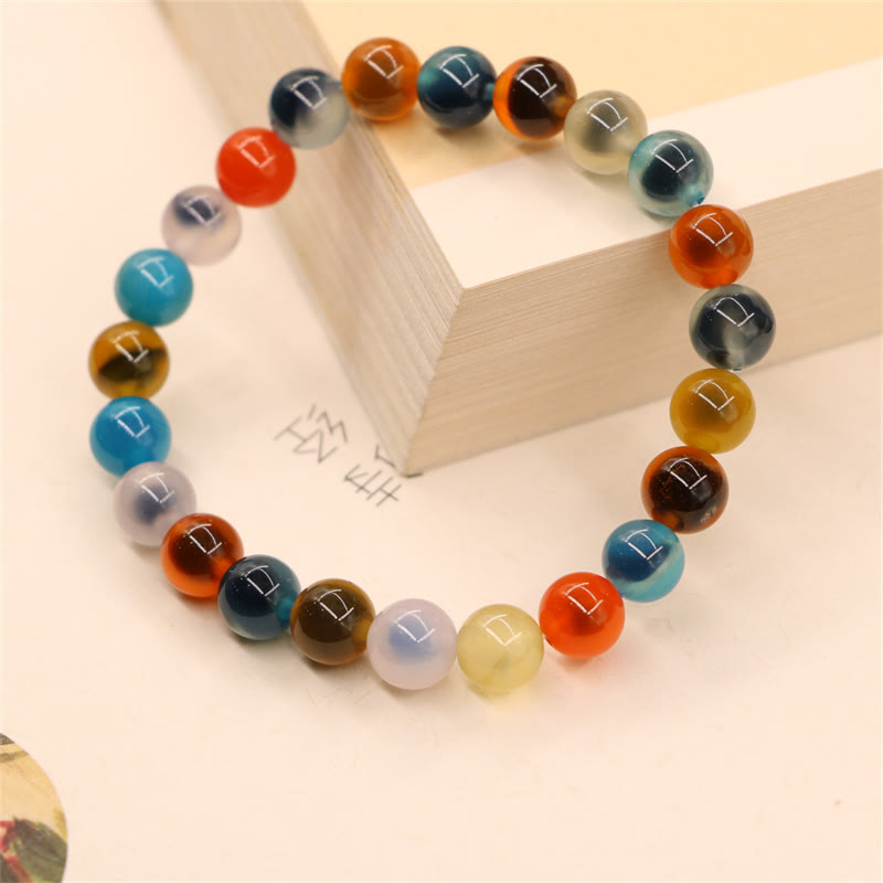 Nimara Ritual Colorful Candy Agate Healing Strength Bead Bracelet