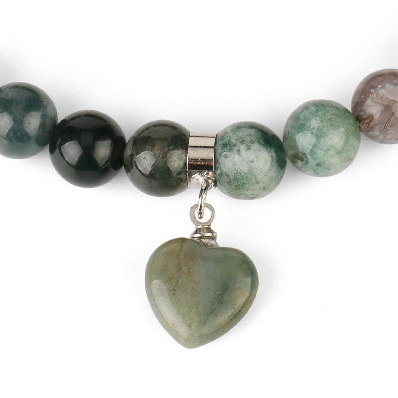 Nimara Ritual Natural Quartz Love Heart Healing Beads Bracelet
