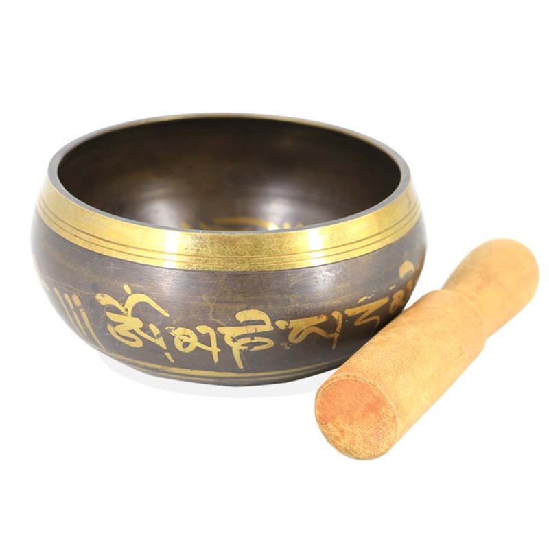 Nimara Ritual Tibetan Meditation Bowl for Healing and Mindfulness Om Mani Padme Hum Singing Bowl