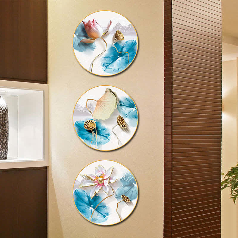 Nimara Ritual 3Pcs Lotus Flower Meditation Enlightenment Wall Art Stickers