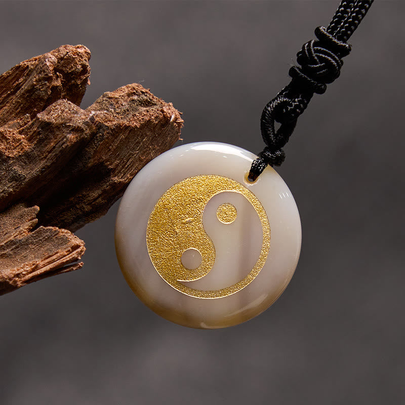 Nimara Ritual Various Crystal Amethyst Tiger Eye Green Aventurine Yin Yang Spiritual Necklace Pendant