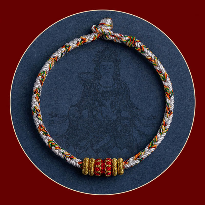 Nimara Ritual Tibet Handmade Chinese Zodiac Natal Buddha Luck Strength Braided String Bracelet