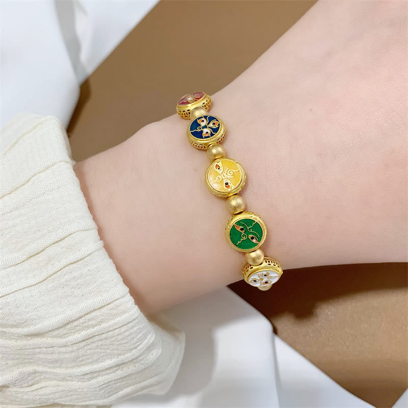 Nimara Ritual Tibetan Five God Of Wealth Copper Beads Luck Bracelet