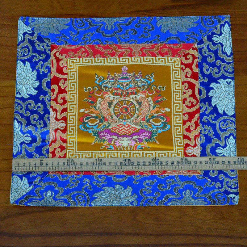 Nimara Ritual Prayer Altar Mat Meditation Strength Endless Knot Vajra Man-Bcu Kalachakra Auspicious Symbols
