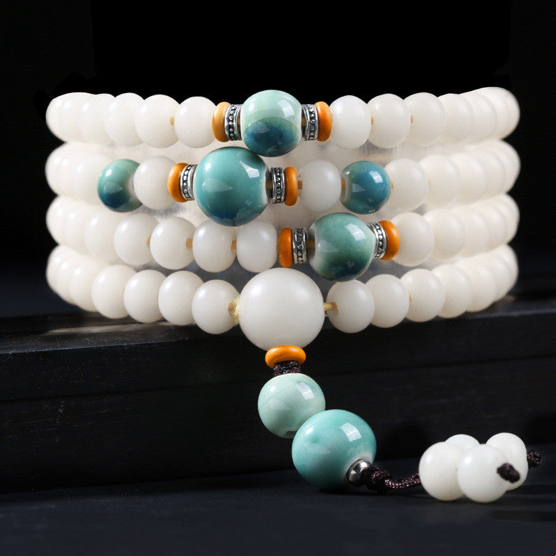 Nimara Ritual Bodhi Seed Bead Lotus Blessing Charm Bracelet