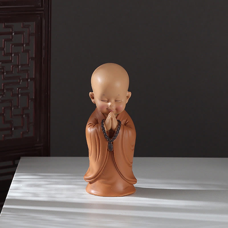 Nimara Ritual Small Mini Meditation Praying Monk Serenity Resin Home Decoration
