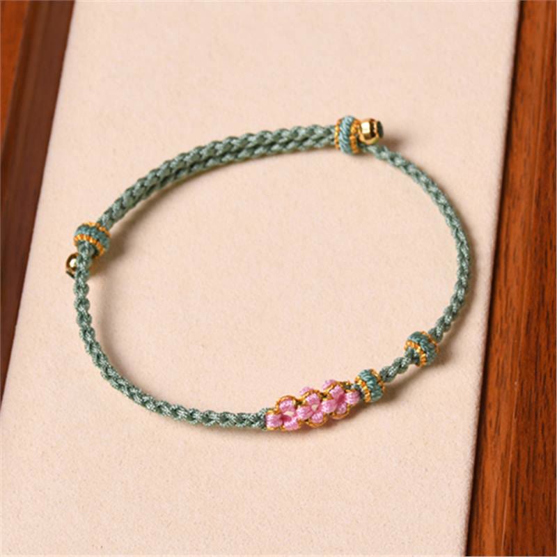 Nimara Ritual Handmade Peach Blossom Protection Braided Rope Bracelet