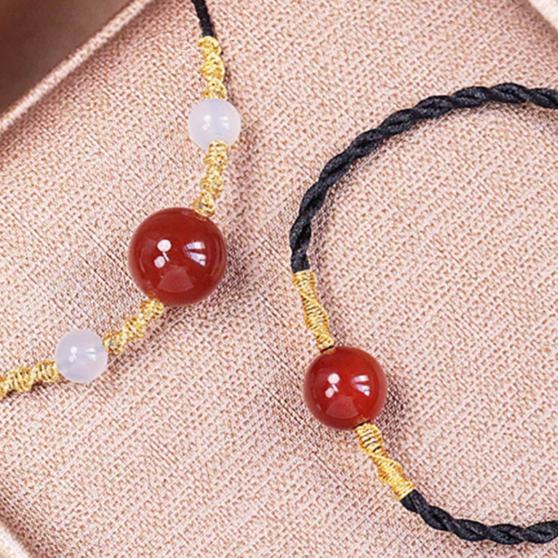 Nimara Ritual Natural Red Agate Chalcedony Self-acceptance Confidence String Bead Bracelet Necklace Pendant