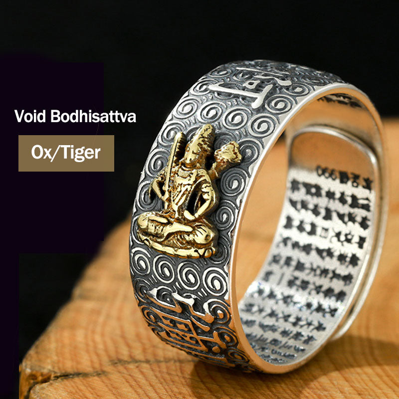 Nimara Ritual Chinese Zodiac Natal Buddha Wealth Luck Adjustable Ring