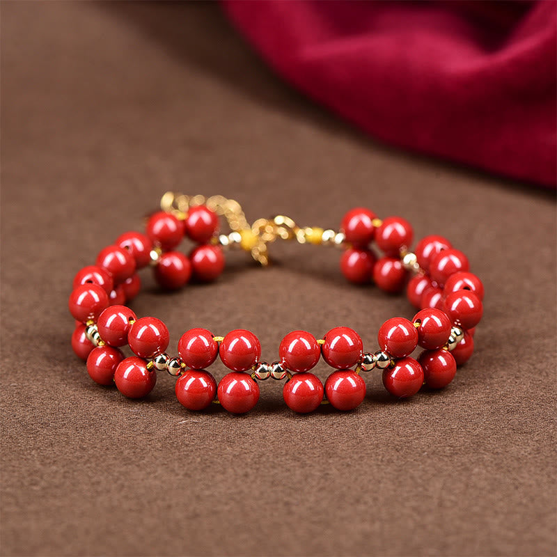 Nimara Ritual Natural Cinnabar Beaded Blessing Bracelet