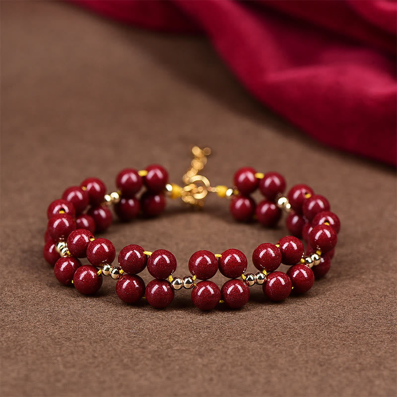 Nimara Ritual Natural Cinnabar Beaded Blessing Bracelet