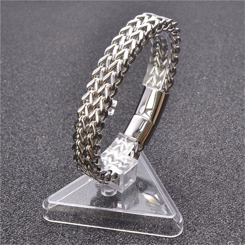 Nimara Ritual Fish Scale Magnetic Buckle Titanium Steel Balance Bracelet Bangle