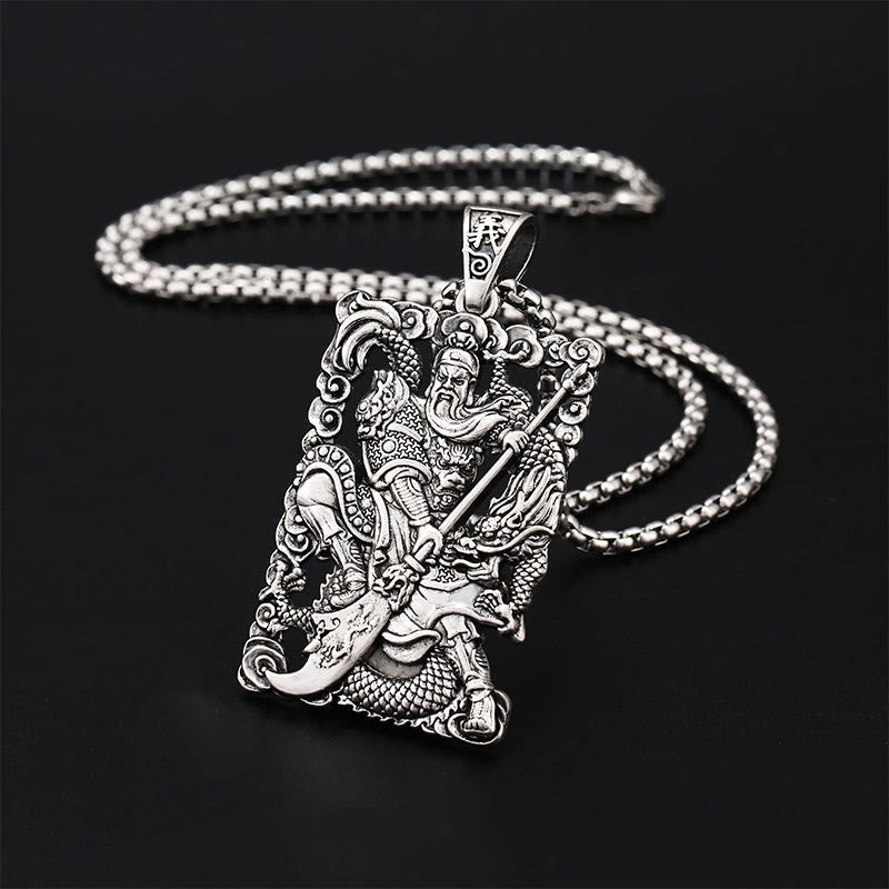 Nimara Ritual Guan Gong Dragon Auspicious Clouds Wealth Necklace Pendant