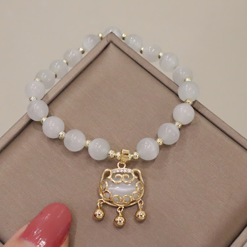 Nimara Ritual Cat's Eye Lovely Cat Pattern Pearl Love Charm Bracelet