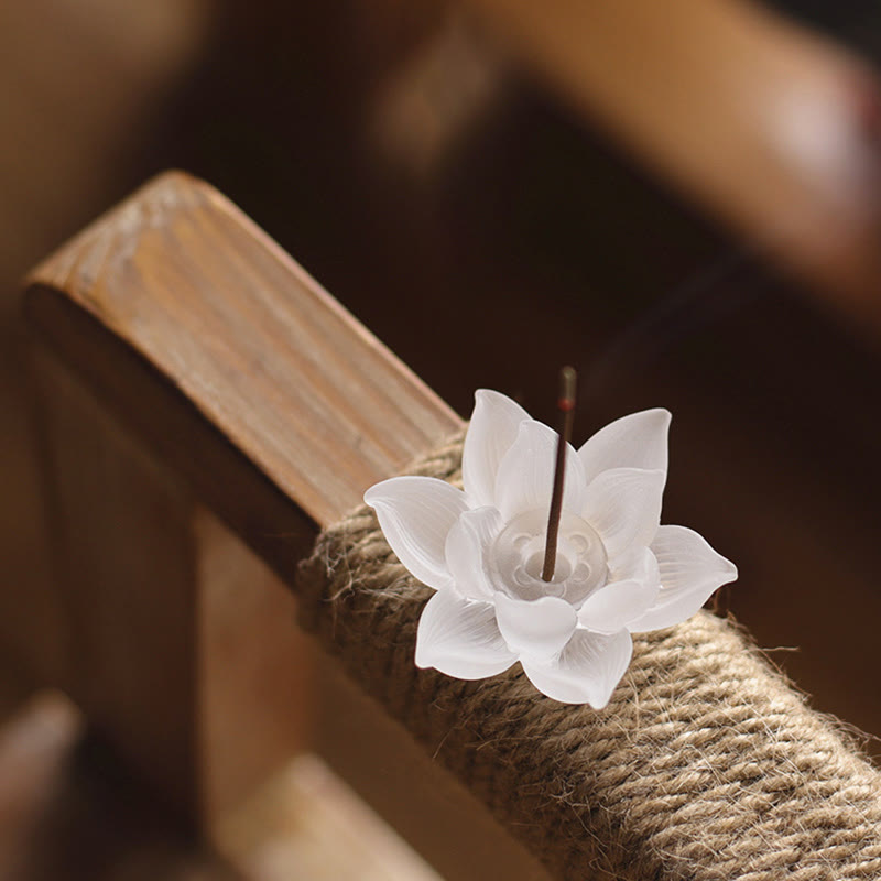 Nimara Ritual Mini Lotus Liuli Crystal Healing Meditation Stick Incense Burner