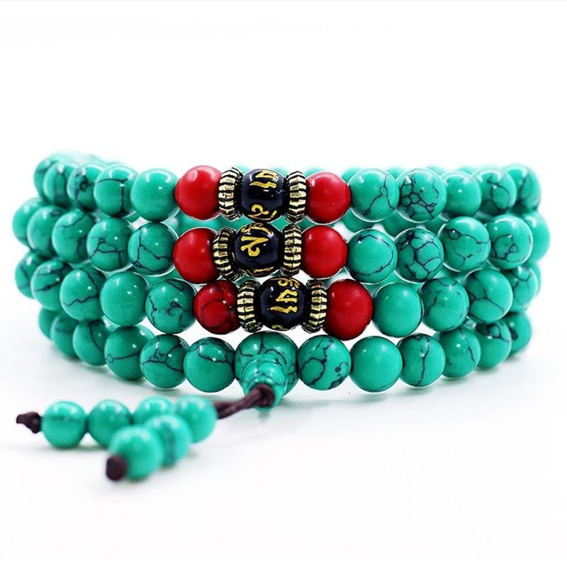 Nimara Ritual Tibetan Turquoise Purification Necklace Mala
