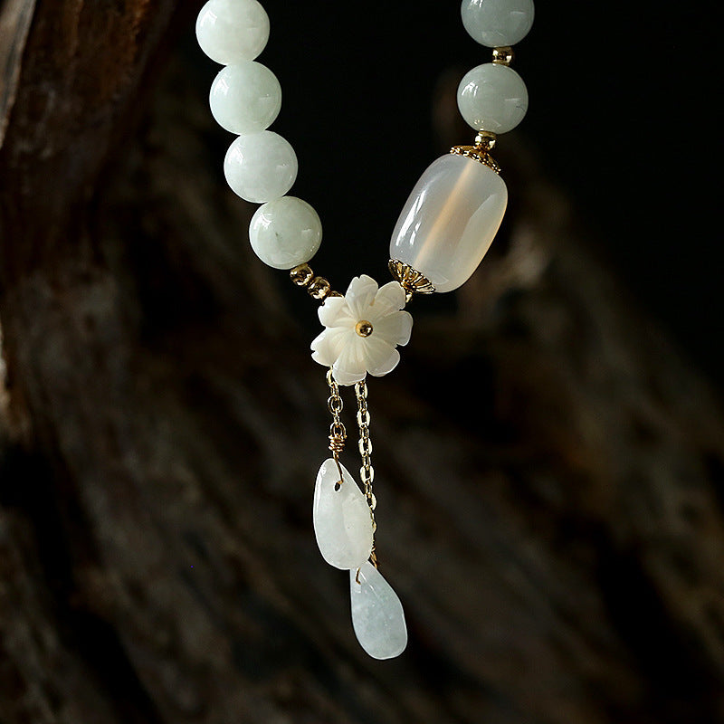 Nimara Ritual "Hoping for Purity and Peace"Natural White Jade Bracelet Includes Gift Message Card