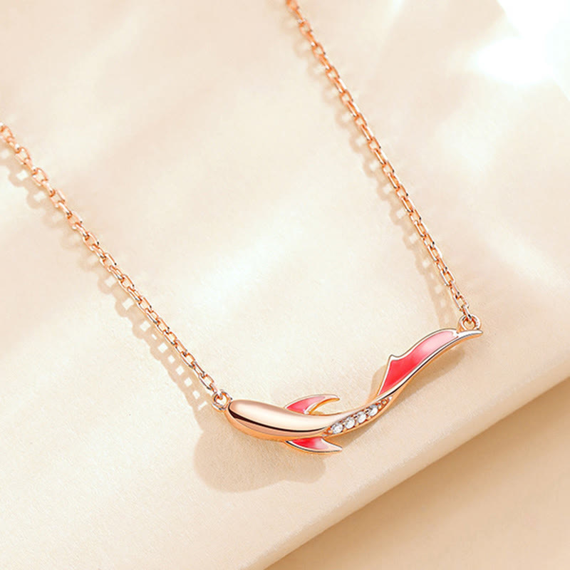 Nimara Ritual 925 Sterling Silver Koi Fish Luck Zircon Prosperity Necklace Pendant