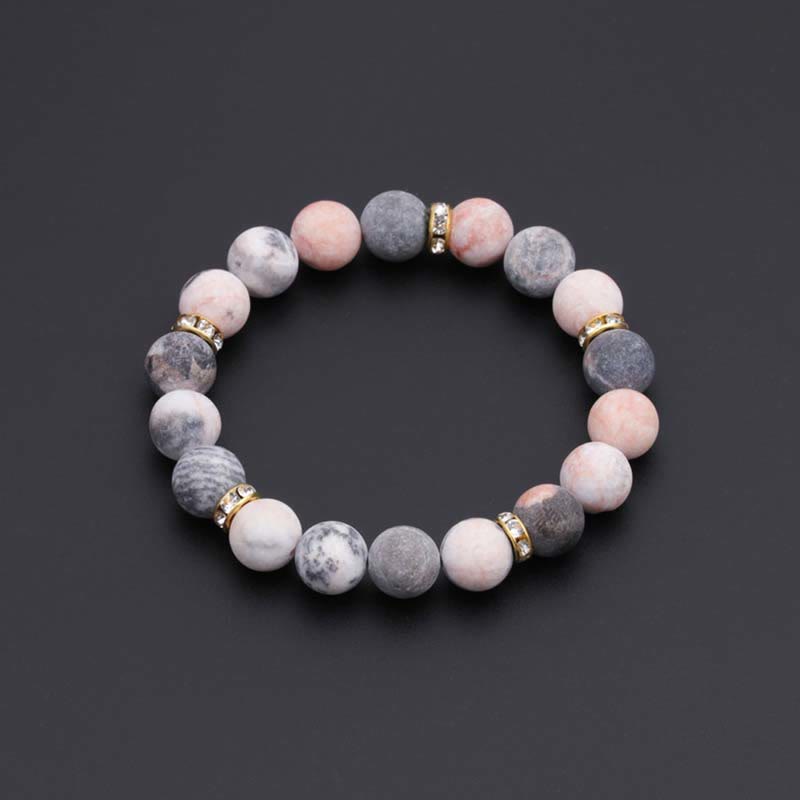 Nimara Ritual Anxiety Stress Healing Crystal Zebra Jasper Bead Bracelet