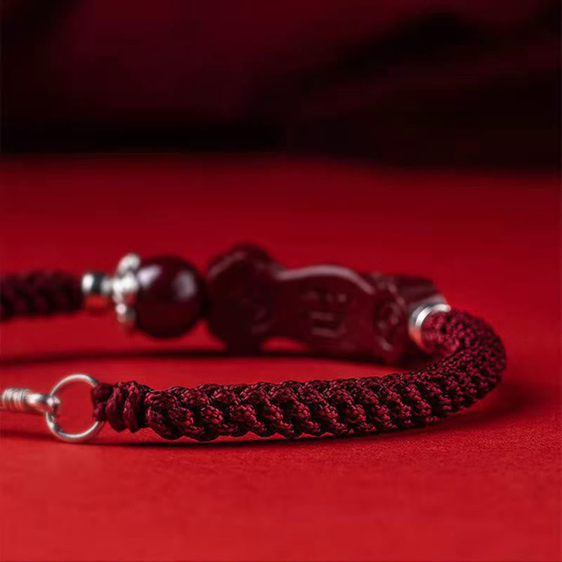 Nimara Ritual Handcrafted PiXiu Cinnabar Wealth Luck Braided Bracelet