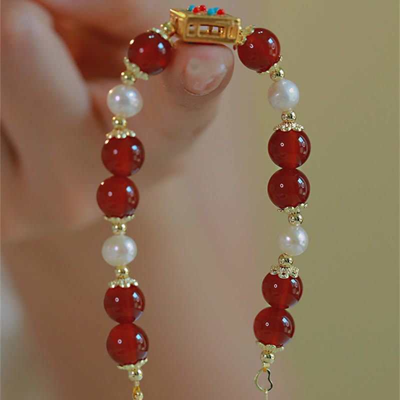 Nimara Ritual Red Agate Pearl Confidence Self-acceptance Bracelet