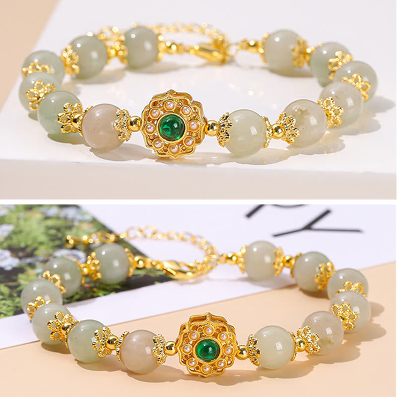 Nimara Ritual Natural Jade Prosperity Bead Chain Bracelet