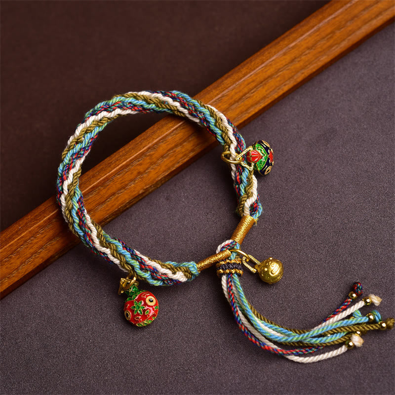 Nimara Ritual Handmade Gold Swallowing Beast Family Healing Reincarnation Knot Braid Bracelet