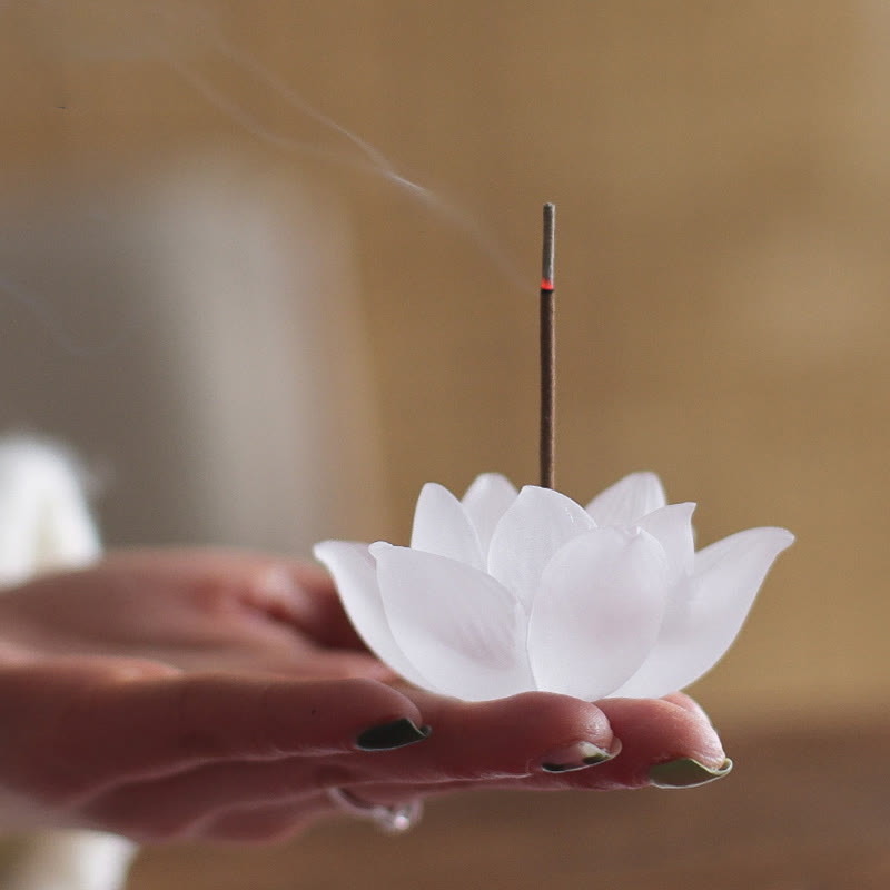 Nimara Ritual Mini Lotus Liuli Crystal Healing Meditation Stick Incense Burner