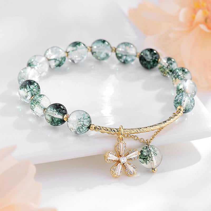 Nimara Ritual Green Phantom Crystal Confidence Charm Bracelet