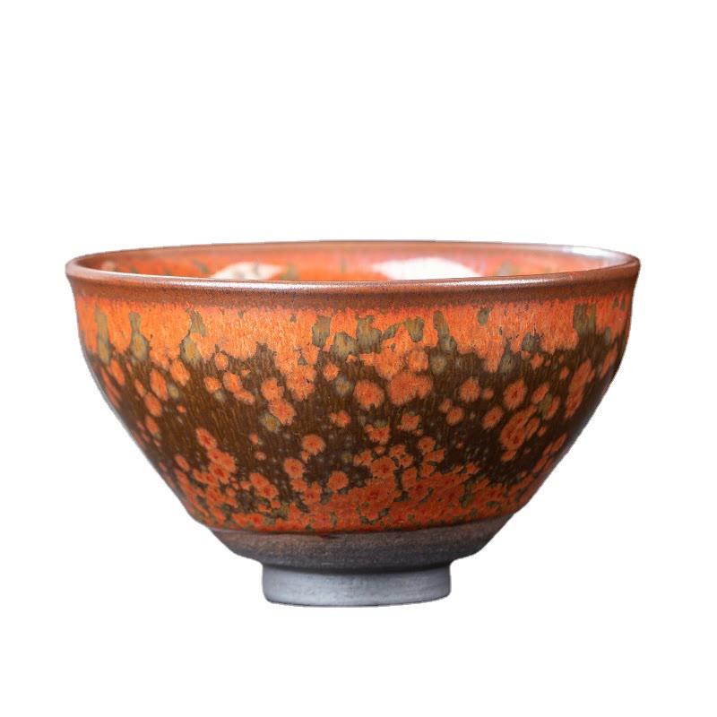 Nimara Ritual Blooming Flowers Pattern Chinese Jianzhan Kiln Change Ceramic Teacup Kung Fu Tea Cup Bowl