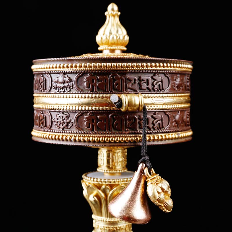 Nimara Ritual Tibetan Prayer Wheel Six True Words Copper Balance Decoration