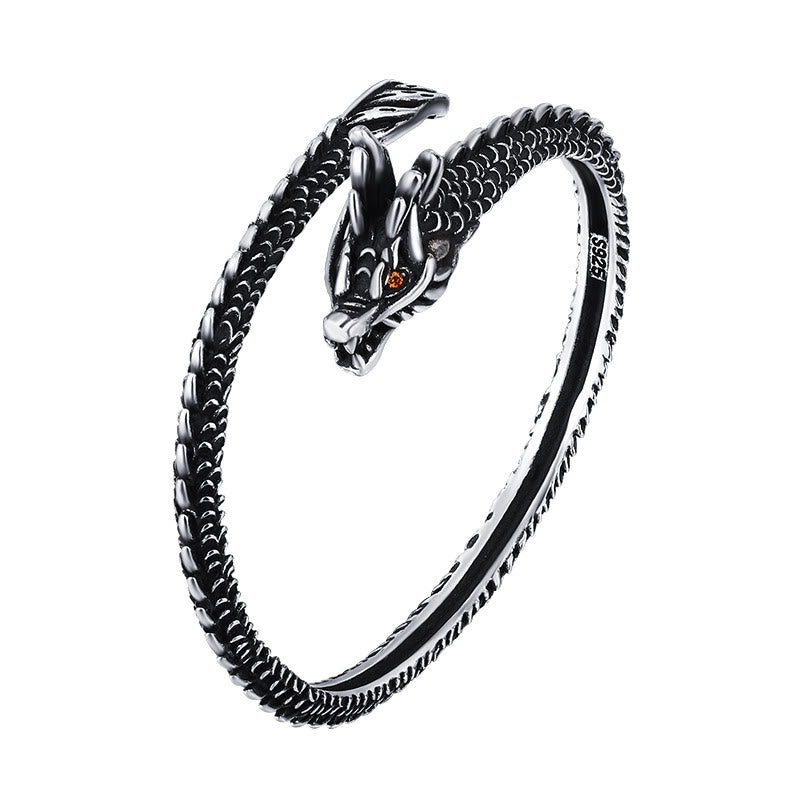 Nimara Ritual Dragon Scales Pattern Luck Protection Bracelet Bangle