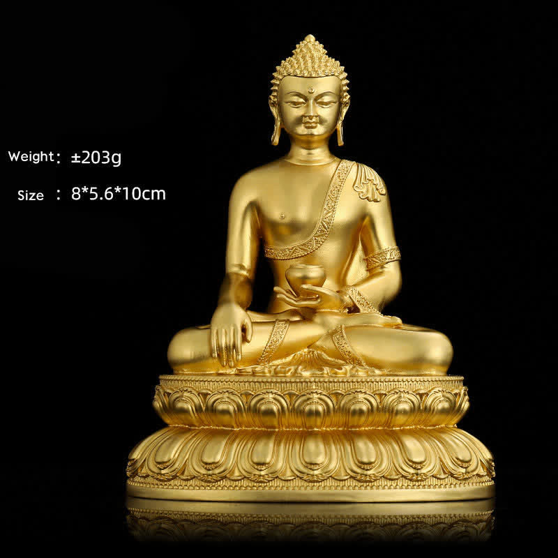 Nimara Ritual Shakyamuni Amitabha Medicine Buddha Figurine Serenity Copper Statue Home Decoration