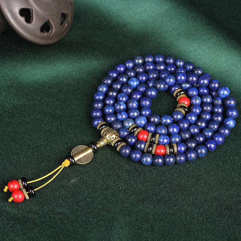 Nimara Ritual Tibetan Mala Lapis Lazuli Lazurite Positive Bracelet