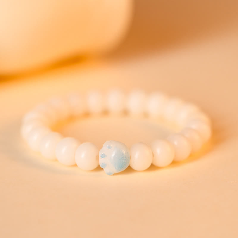 Nimara Ritual Natural Bodhi Seed Lovely Paw Lucky Cat Paw Peace Bracelet