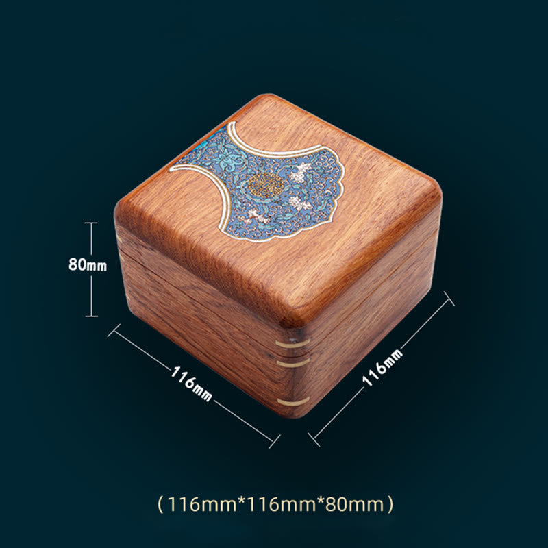 Nimara Ritual Antique Flower Leaf Handmade Rosewood Jewelry Storage Box Wooden Gift Organizer Box