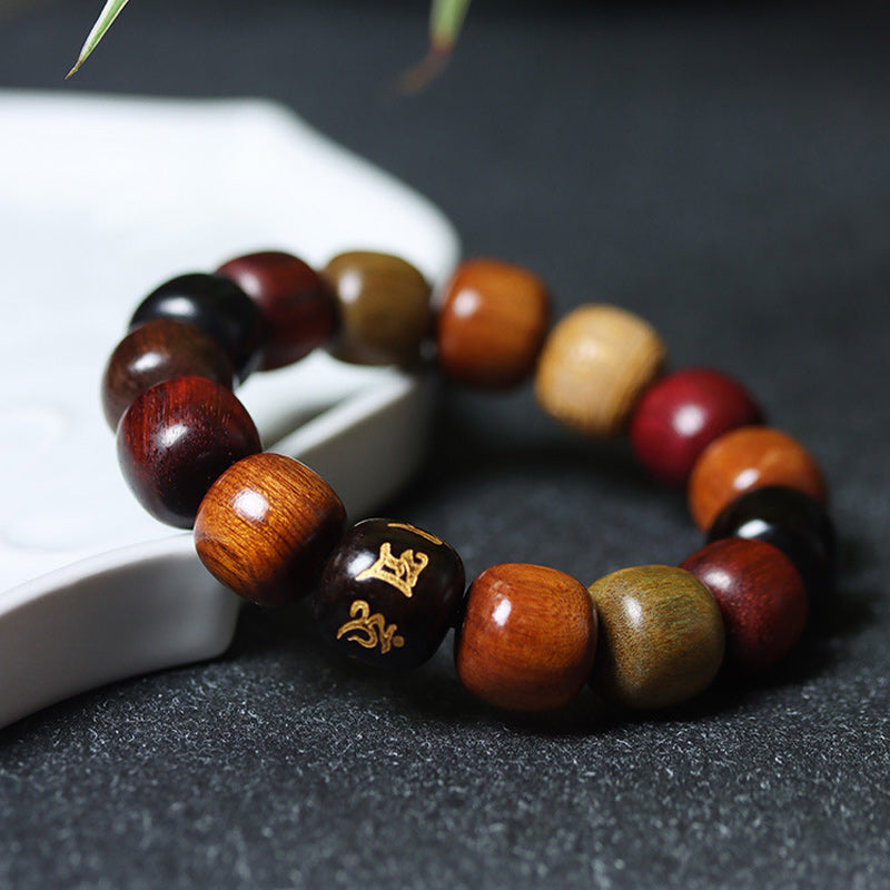Nimara Ritual Tibet Various Wood Om Mani Padme Hum Purity Bracelet