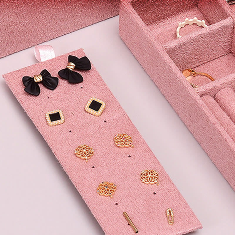 Nimara Ritual Simple Design Jewelry Box Organizer Two-Layer Jewelry Storage Box Flannel Box With Lock