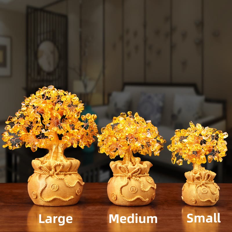 Nimara Ritual Natural Citrine Money Tree Gemstone Ornament - Feng Shui for Prosperity