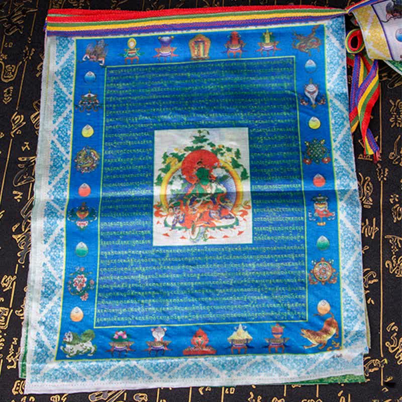 Nimara Ritual Tibetan 5 Colors Windhorse Buddha Tara Scriptures Healing Auspicious Outdoor Prayer Flag