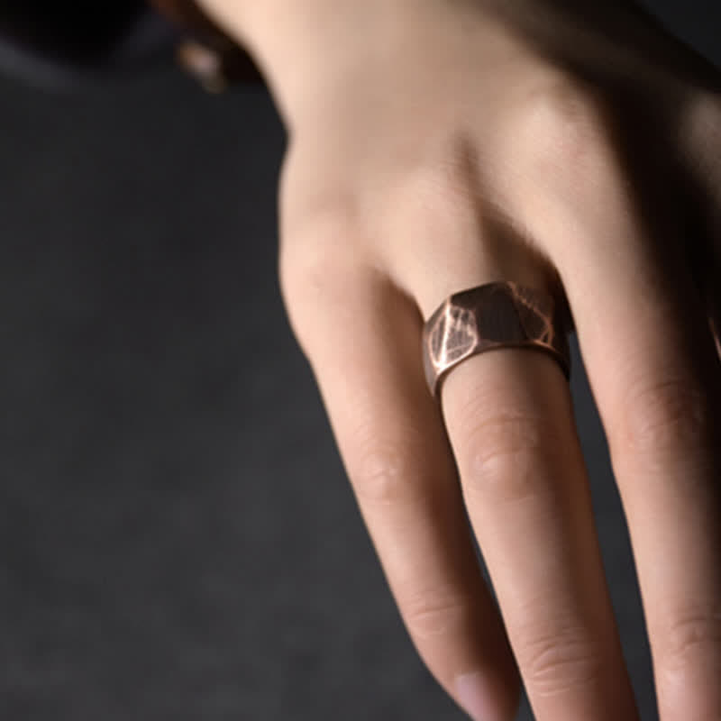 Nimara Ritual Tibetan Simple Design Copper Wealth Ring