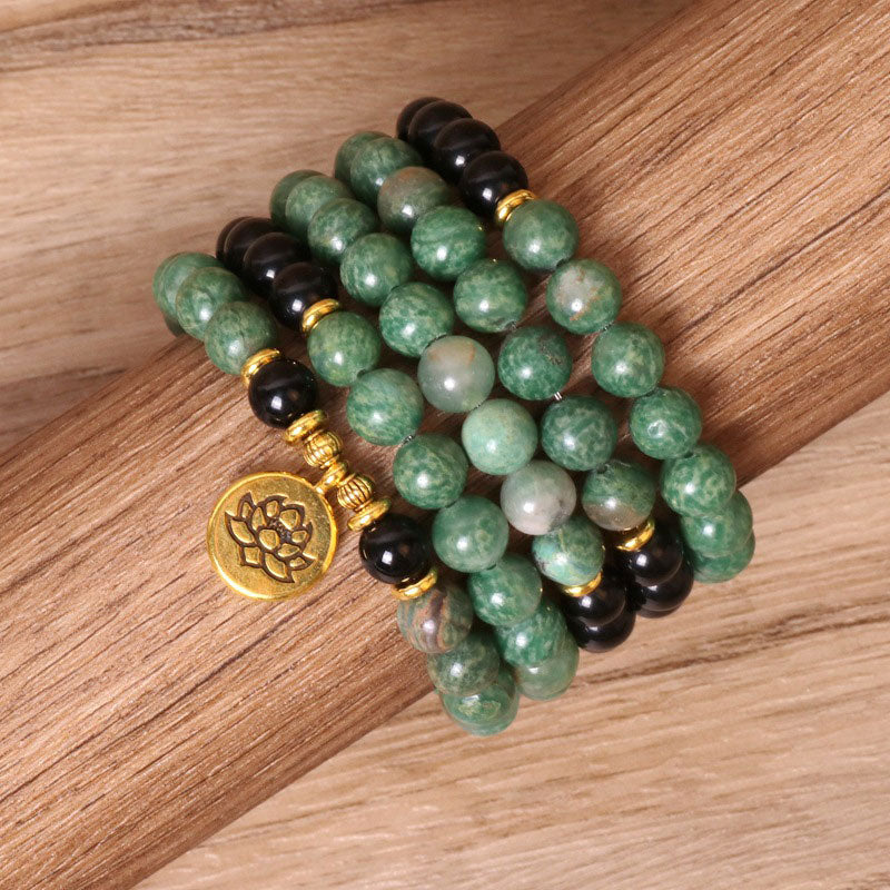 Nimara Ritual 108 Beads Natural Agate Mala Healing Bracelet