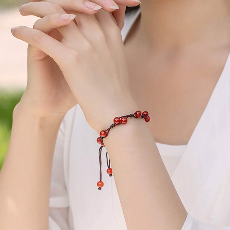 Nimara Ritual Red Agate Moss Agate Cinnabar Calm Bracelet