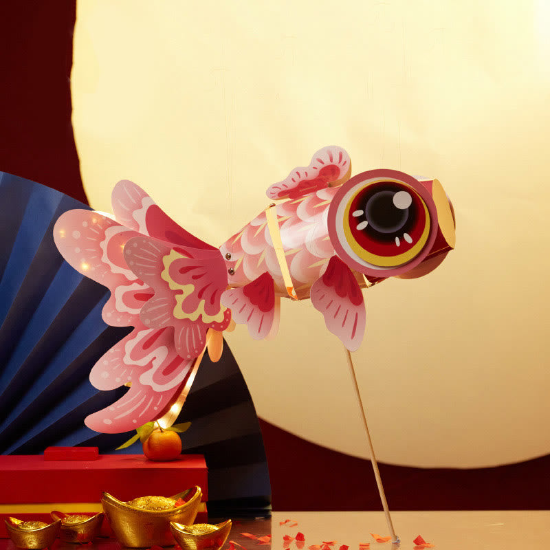 Nimara Ritual DIY Fortune Luck Koi Fish Paper Lantern Lamp Mid-Autumn Festival Child Kids Lantern Decoration