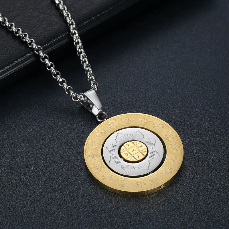 Nimara Ritual Chinese Zodiac Nine Palaces Eight Diagrams Bagua Amulet Harmony Necklace Rotatable Pendant