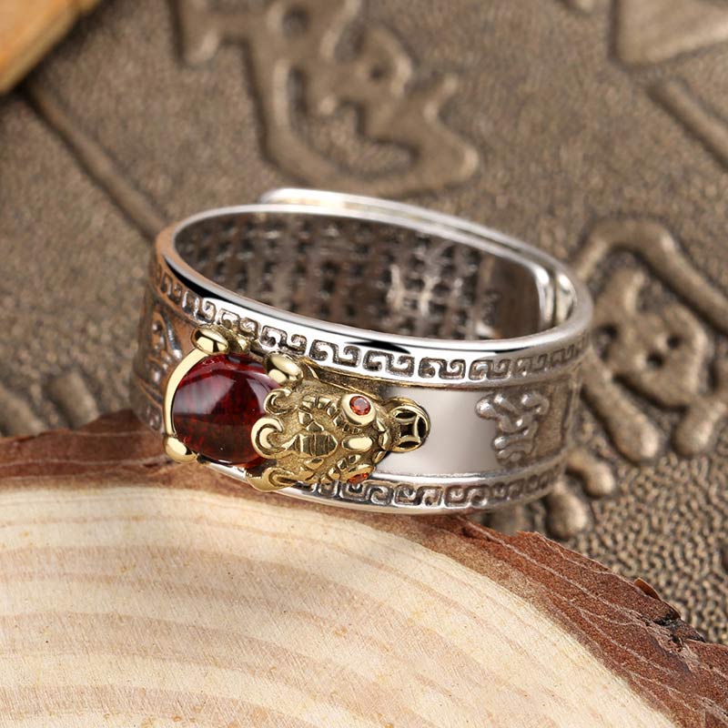 Nimara Ritual Red Agate PiXiu Wealth Ring