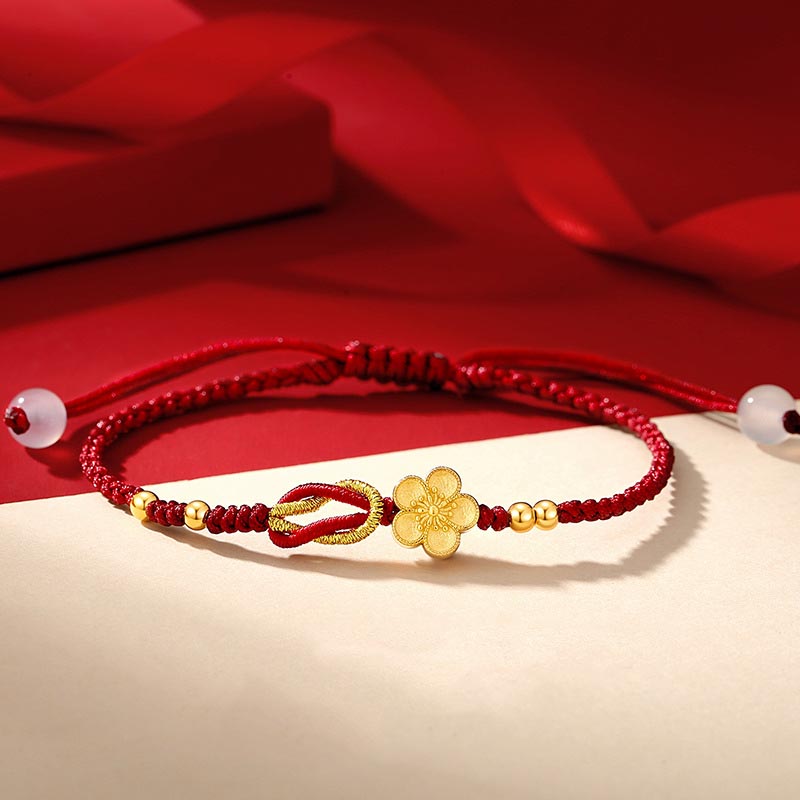 Nimara Ritual Handmade 925 Sterling Silver Cherry Blossoms Sakura Chalcedony Luck Bracelet