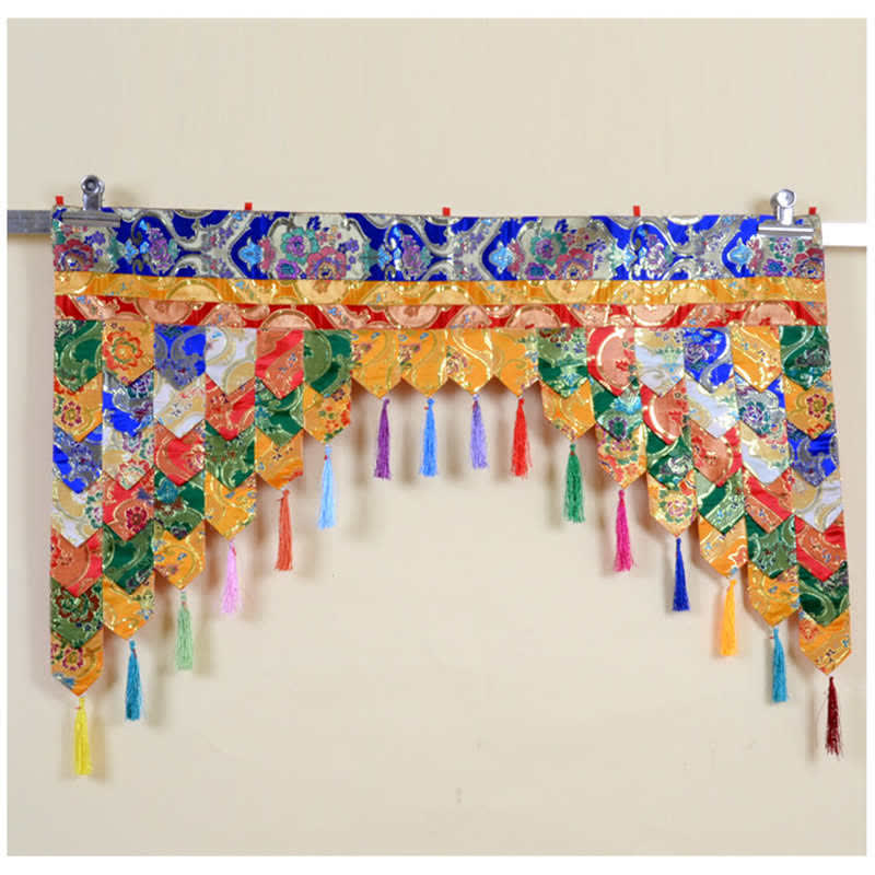 Nimara Ritual Tibetan Five Colors Hanging Curtain Prayer Altar Healing Meditation Curtain