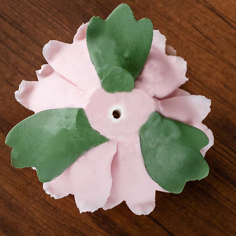 Nimara Ritual Tibetan Lotus Blessing Ceramic Stick Incense Burner Decoration
